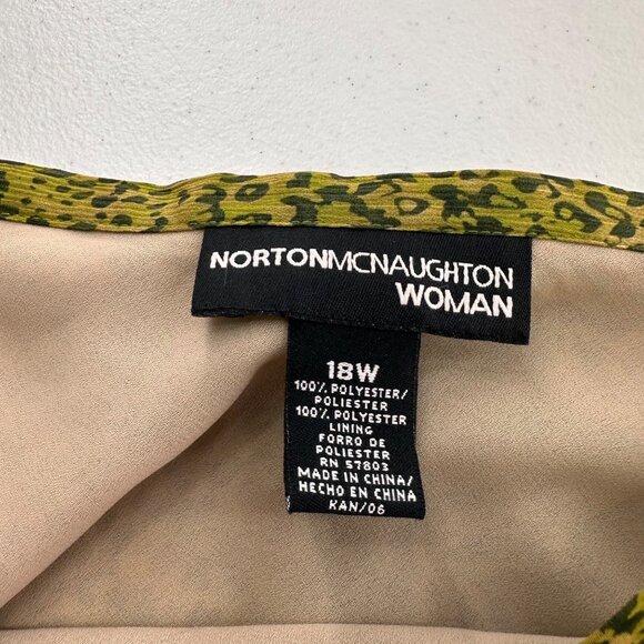Norton Mcnaughton Woman 18W Leopard Print Midi Skirt Polyester Green & Yellow - Picture 3 of 9